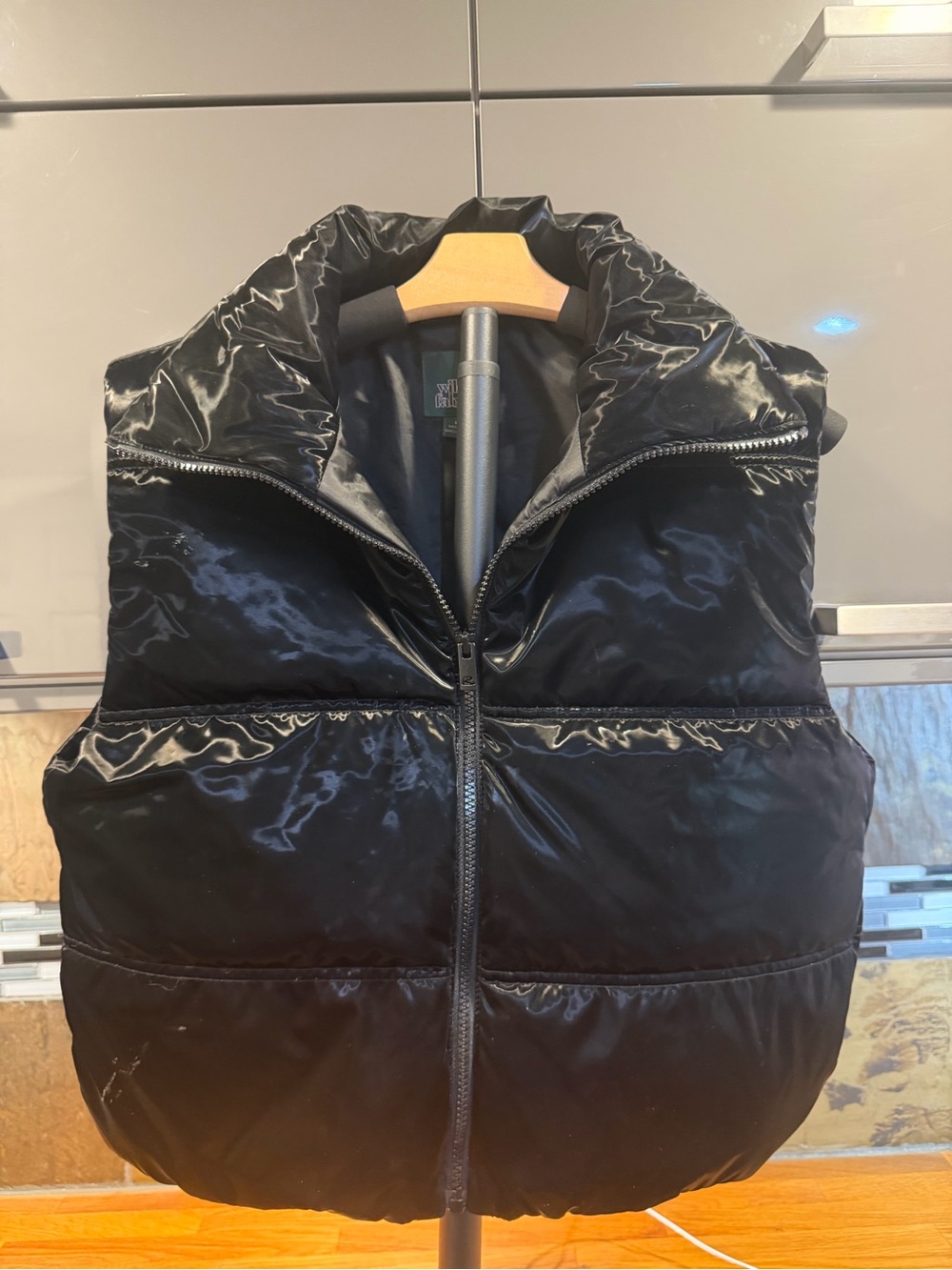wild fable Shiny Black Puffer Vest - Picture 3 of 10